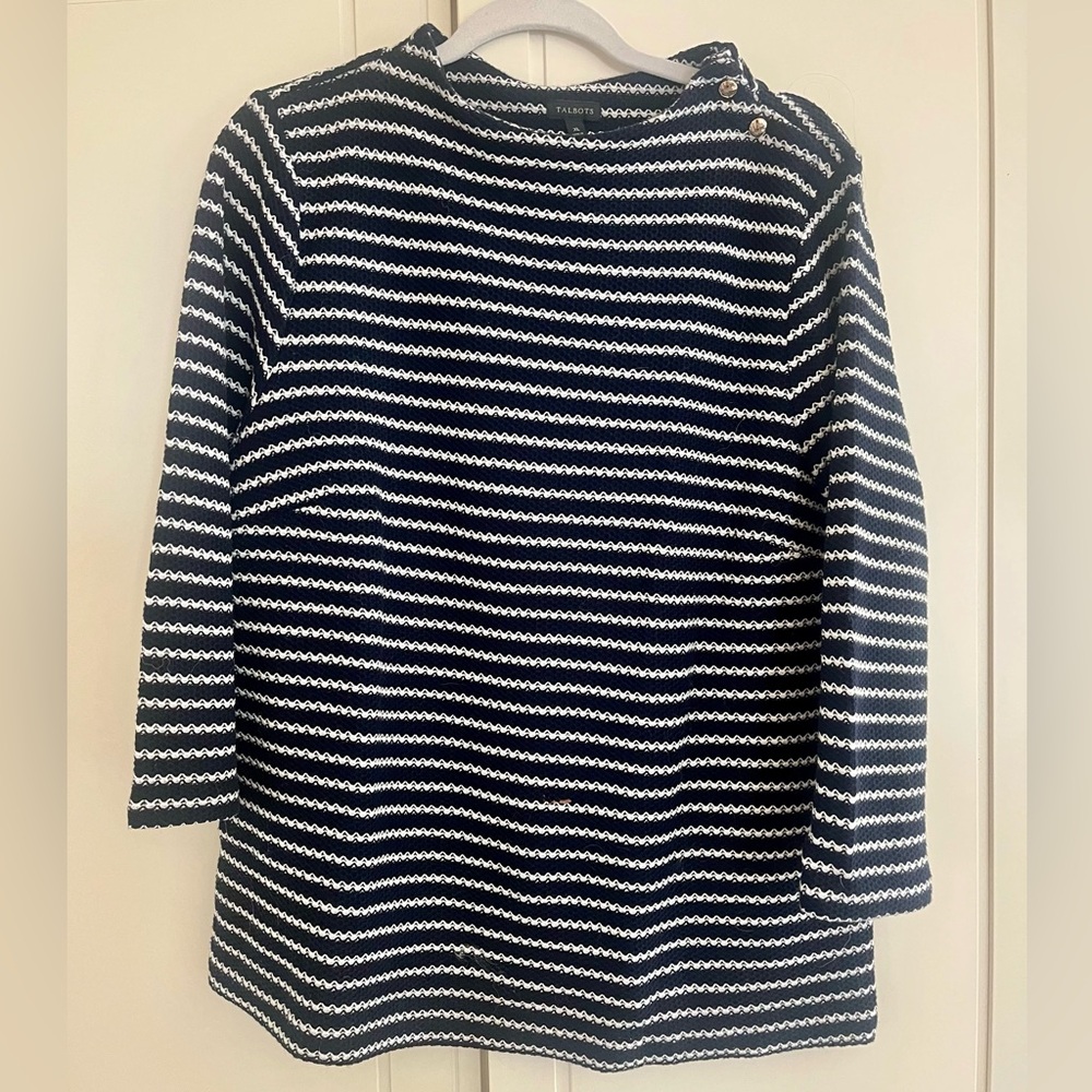 Talbots pullover cotton striped top - XL - NWOT